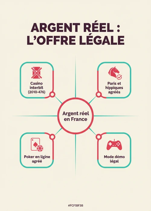Joueur français consultant son solde sur un casino en ligne en argent réel, avec des symboles d'euro et de carte bancaire